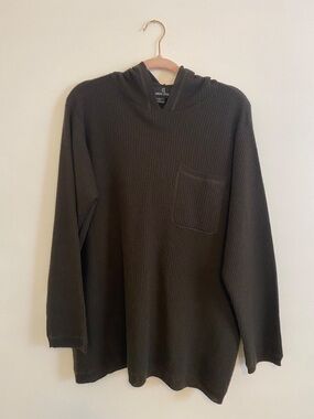 Vintage Carole Little Green Women's Hooded Long Sleeve Ribbed Sweater Size 1X